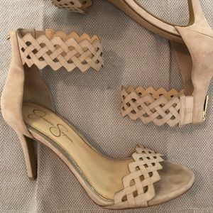 Tan suede heels